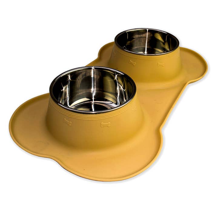 Hungry Henry Silicone Tray with Twin Bowls for wholesale by Kozee Pet (Vetfleece)
