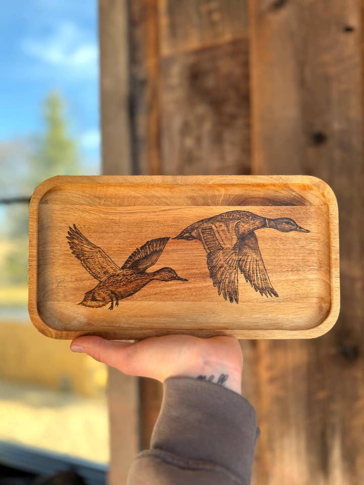 Plateau de canard brûlé au bois (sur mesure) pour la vente par 309 Artistry