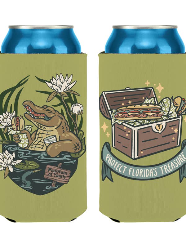 Florida's Treasure Tallboy Koozie for wholesale by Freehand Goods