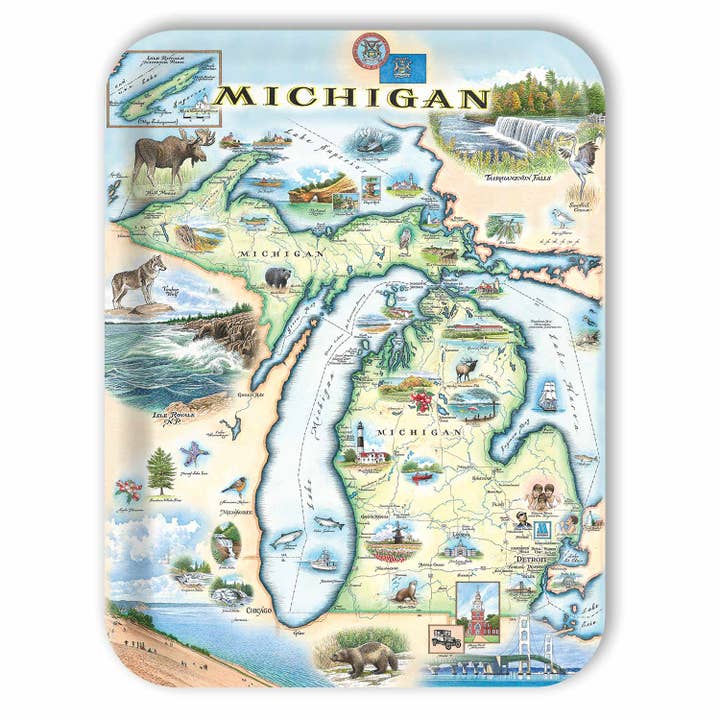 Michigan Karte Holz-Serviertabletts für den Großhandel von XPLORER MAPS