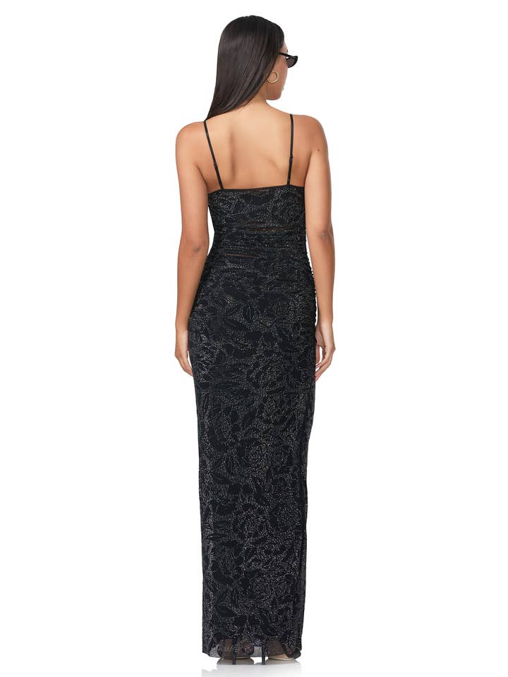 Jennan Rose Rhinestone Dress - Noir for wholesale on Faire
