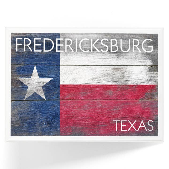 MAGNET Drapeau rustique de Fredericksburg, Texas pour la vente par Lantern Press