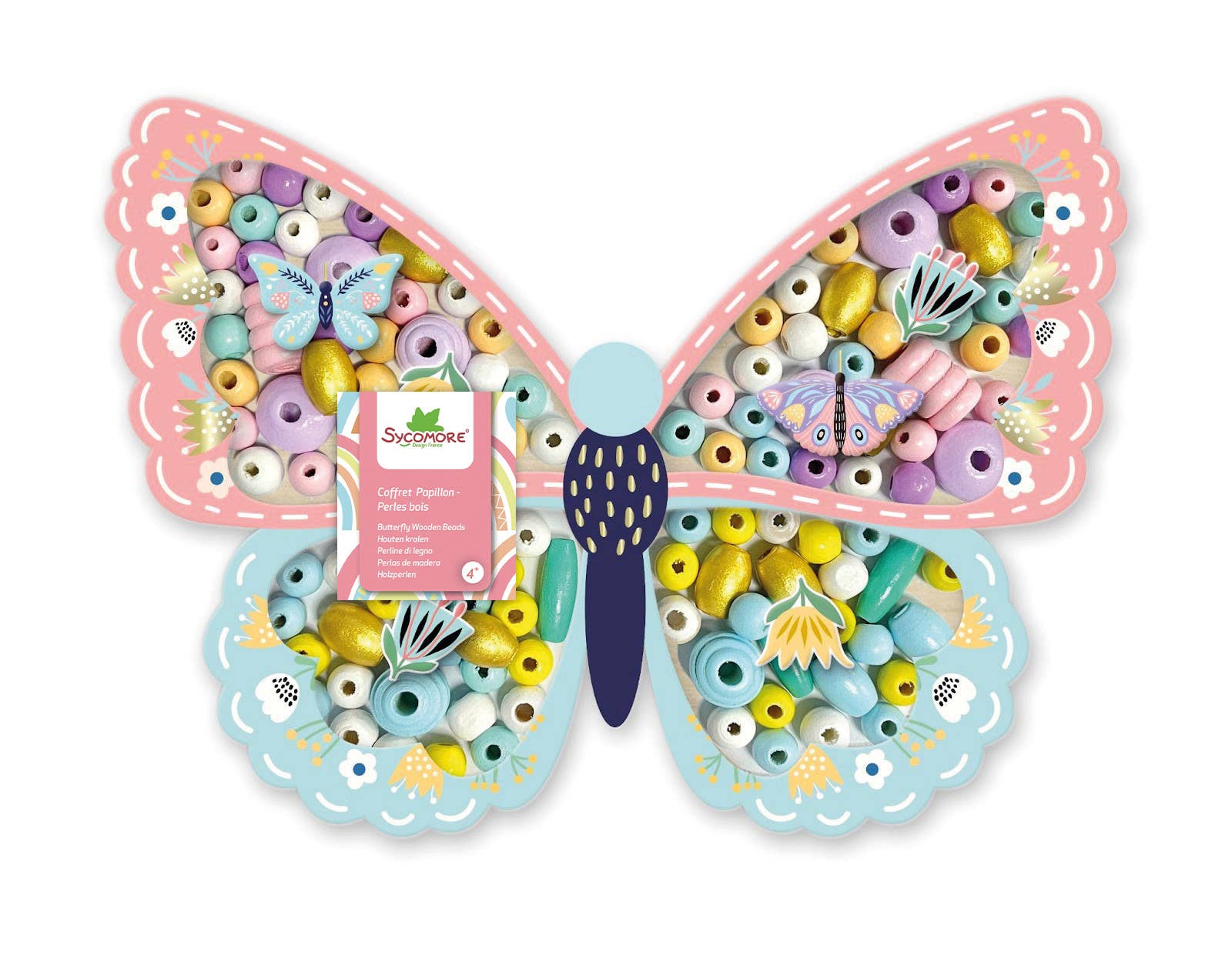BTL Diffusion UK LTD – wholesale Art set – Child & baby – Sycomore LES PERLES BUTTERFLY WOODEN BEADS0