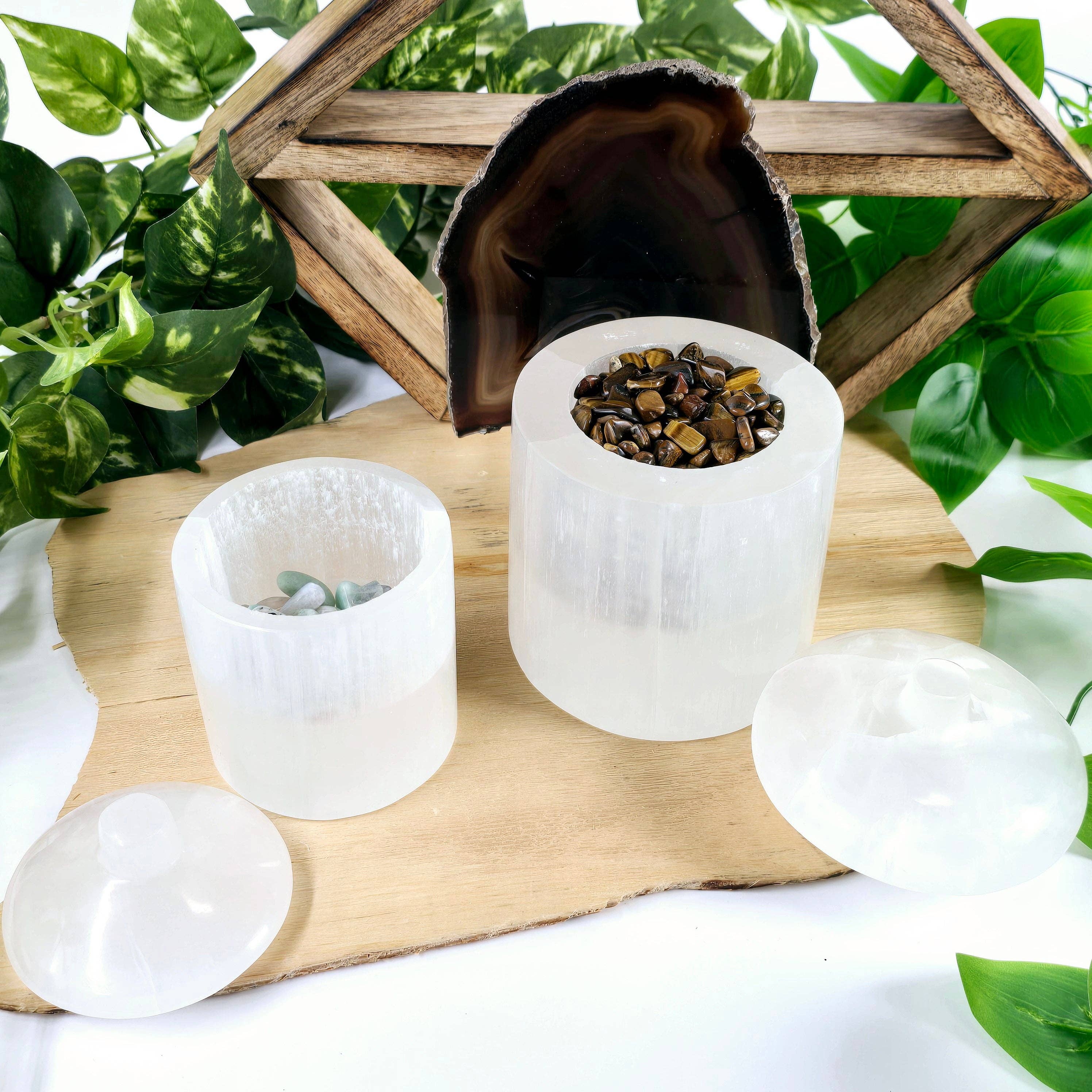 Rock Paradise - Wholesale Jar - Selenite Crystal Jar with Lid - Charging Stone5