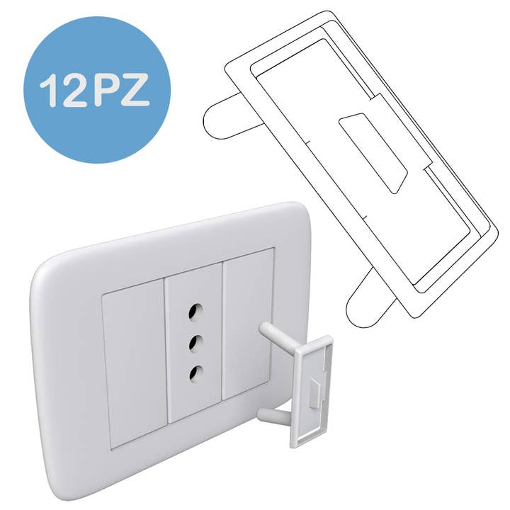 Caches de sécurité Baby Secure pour prises 10/16 AP, lot de 12 pour la vente par Idea Casa