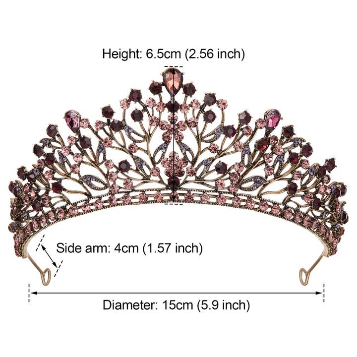 SWEETV - Wholesale Tiara - Women's - Purple Tiaras and Crowns for Women, Wedding Crown Bride
