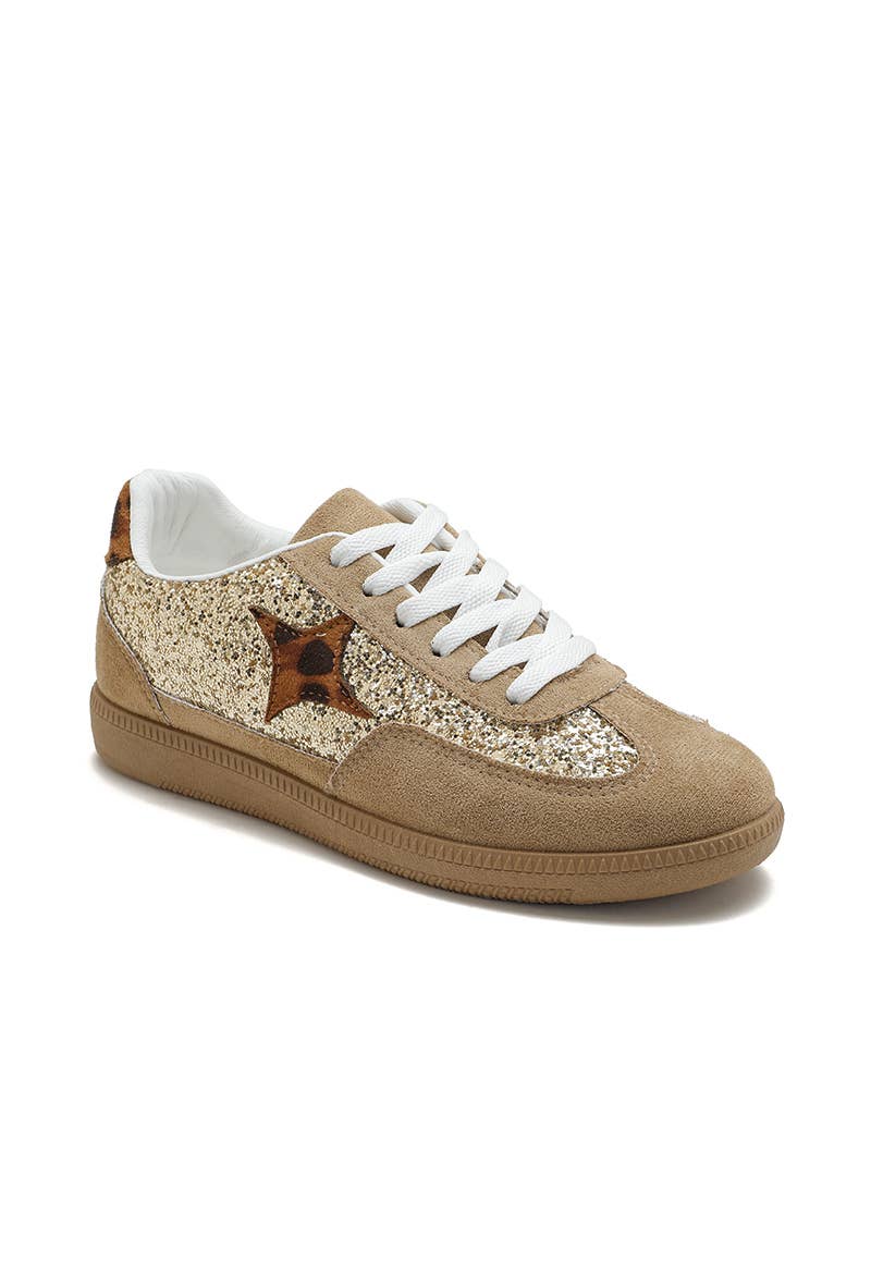 Joia Paris - Vente Baskets tendance – femme - Basket à lacets paillettes avec étoiles B-661214