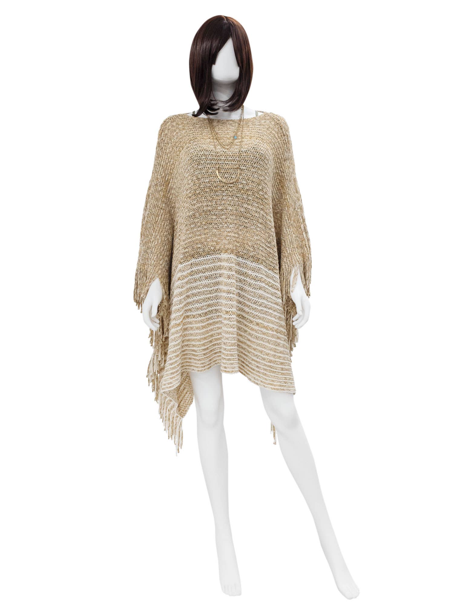 Raj Trading & Imports (USA) Inc. - Wholesale Poncho - Women's - Delaney Soft Knit Tassel Poncho5