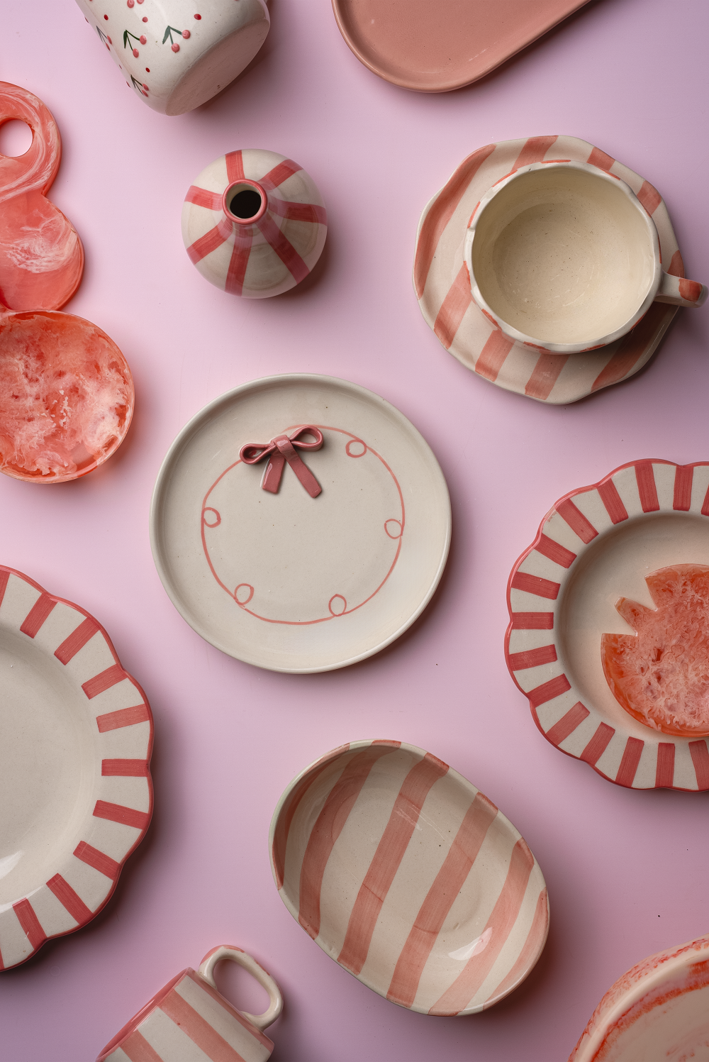 Casa Amarosa - Wholesale Coffee Mug - Ceramic Pink Stripe  Coffee cup- 220ml6