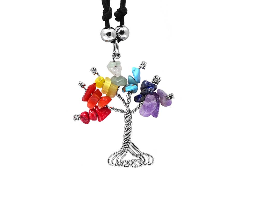 Pichincha - Wholesale Pendant/Charm Necklace - Chip Stone Tree of Life Wire Wrapped Pendant Necklace1