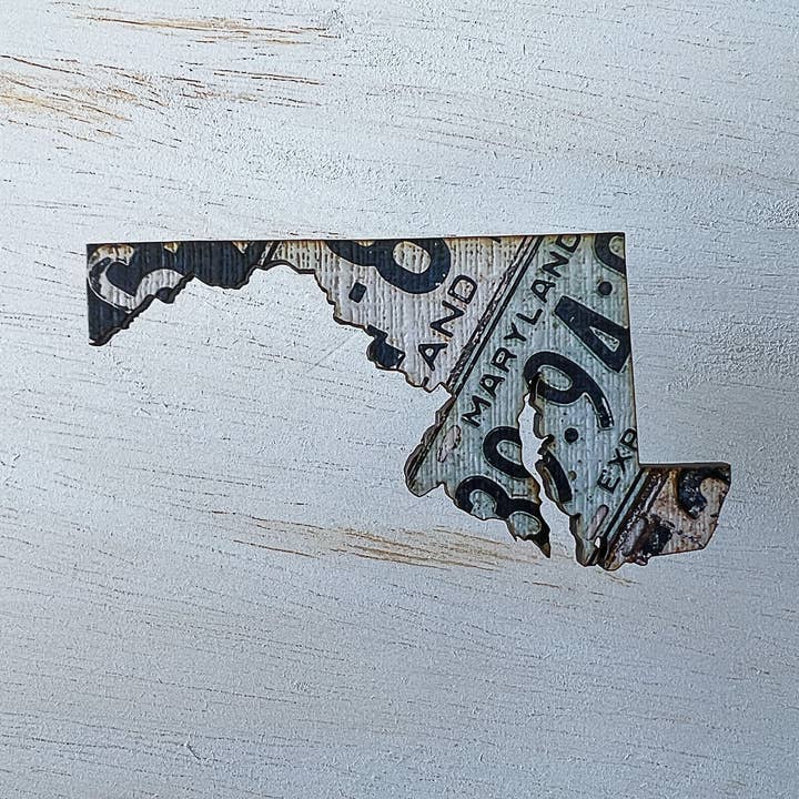 Juniper & Spruce - Wholesale Ornament - Maryland Vintage License Plate Ornament Magnet3