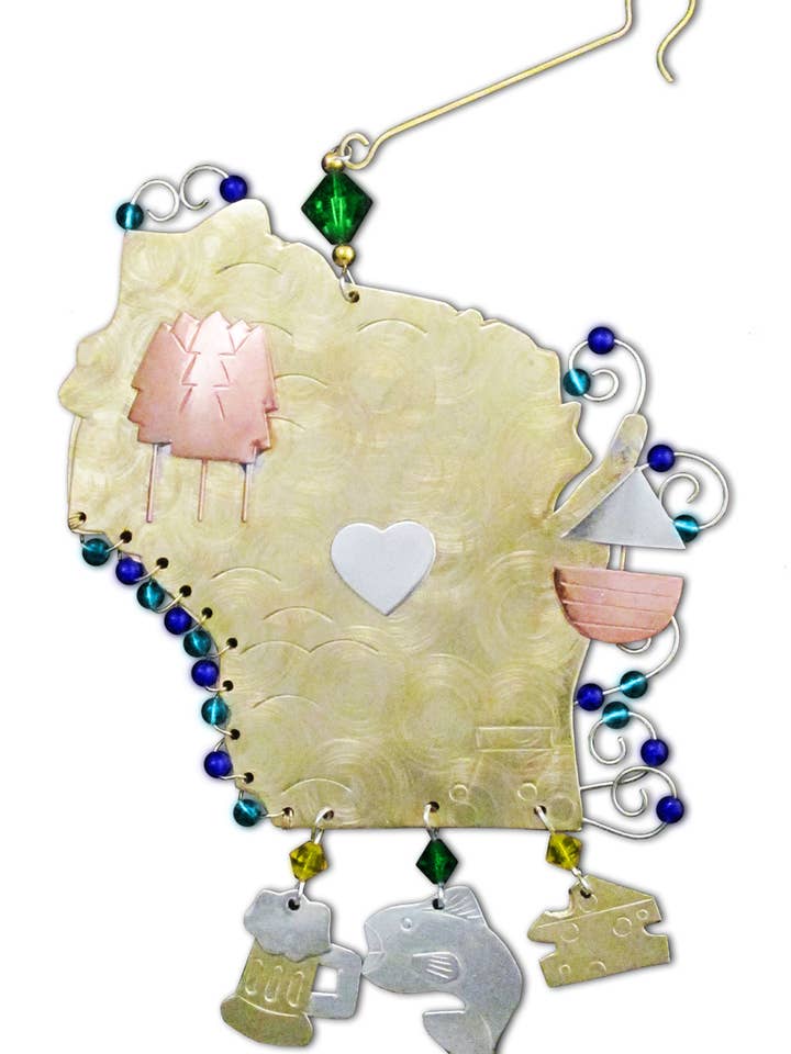 Ornamento Wisconsin por atacado de Pilgrim Imports