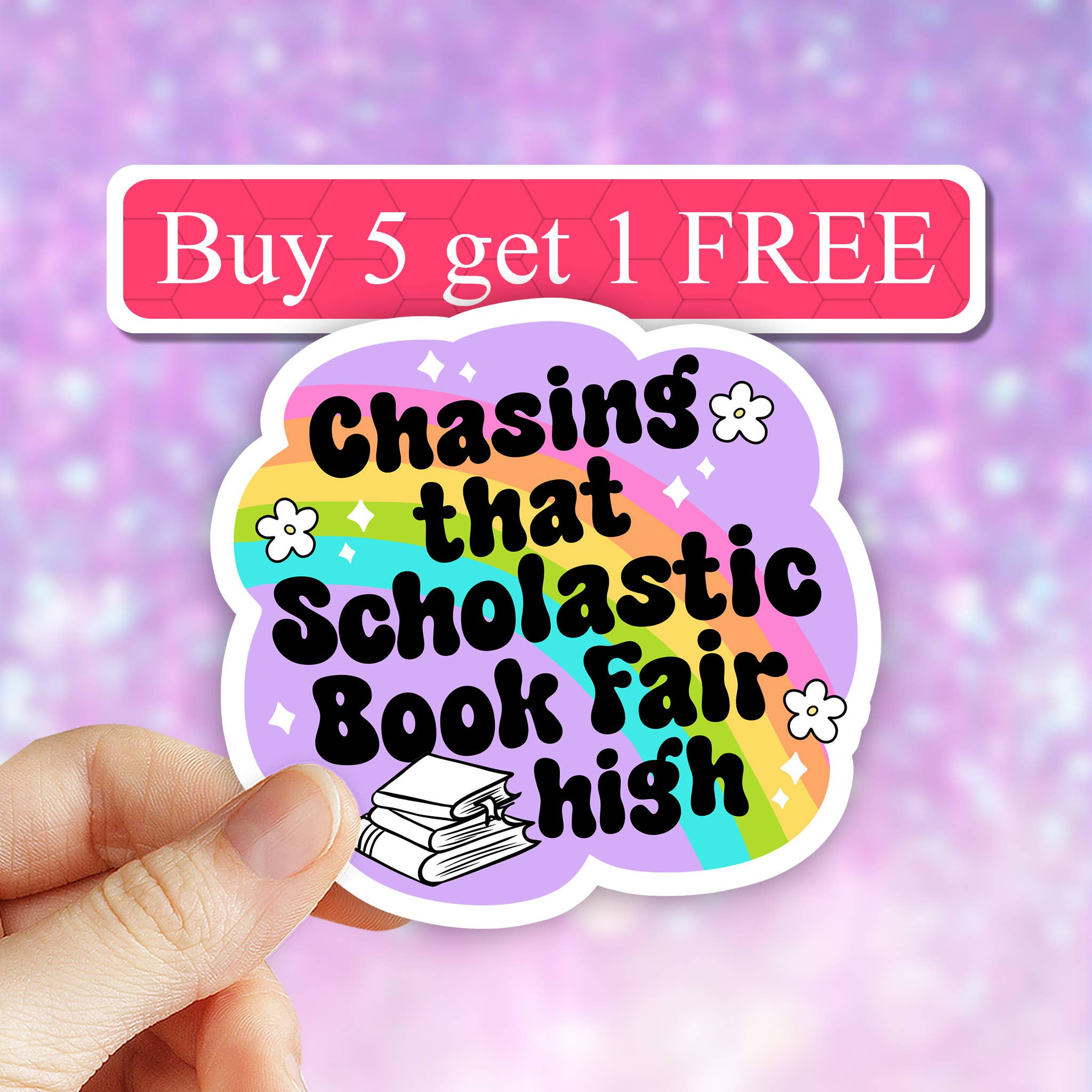 Neya Sticker Shop - Wholesale Phone & Laptop Stickers - Chasing that scholastic book fair, book sticker, car, vinyl