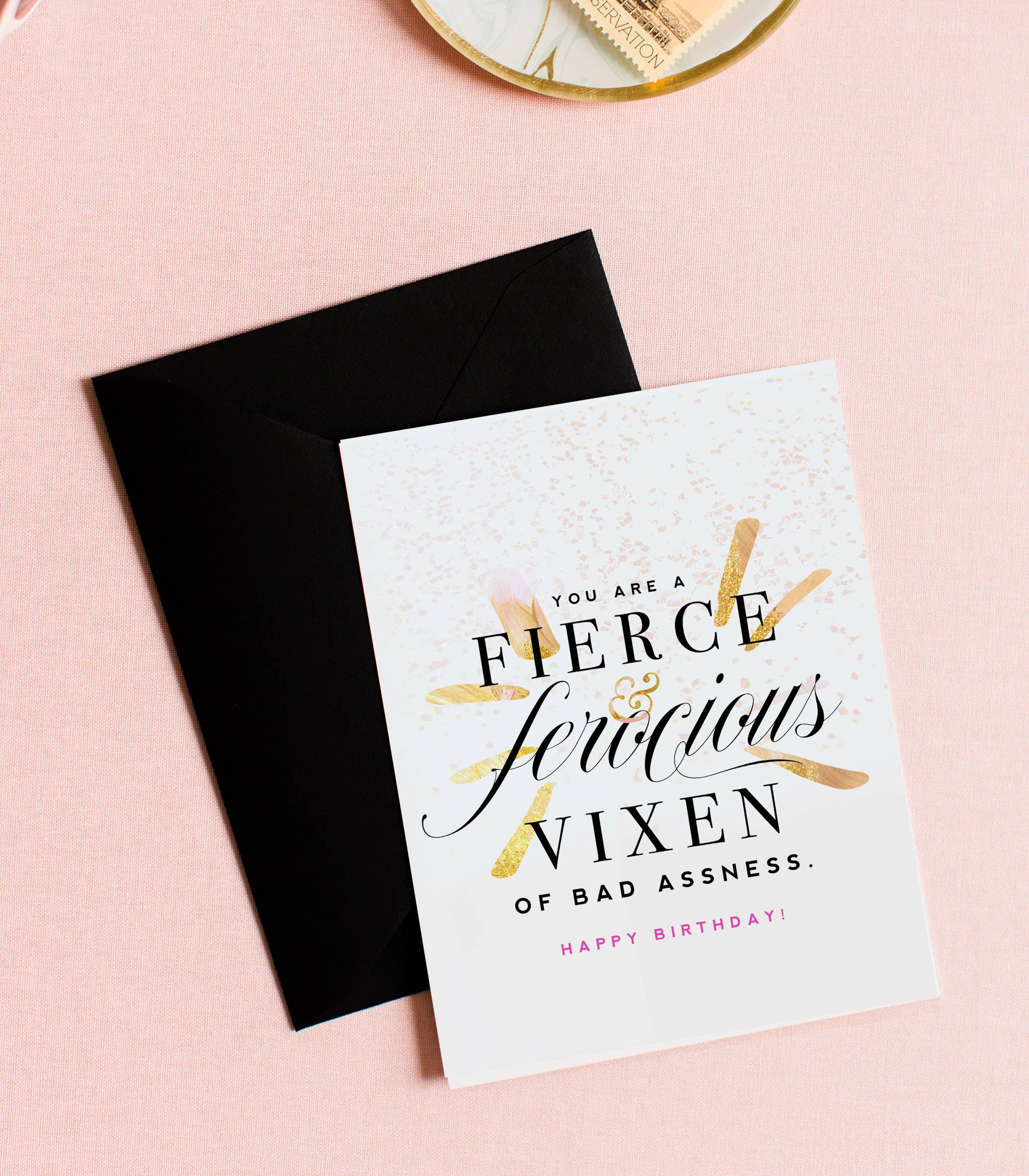 Kitty Meow Boutique - Wholesale Birthday Card - Fierce & Ferocious Vixen - Funny & Stylish Greeting Card1