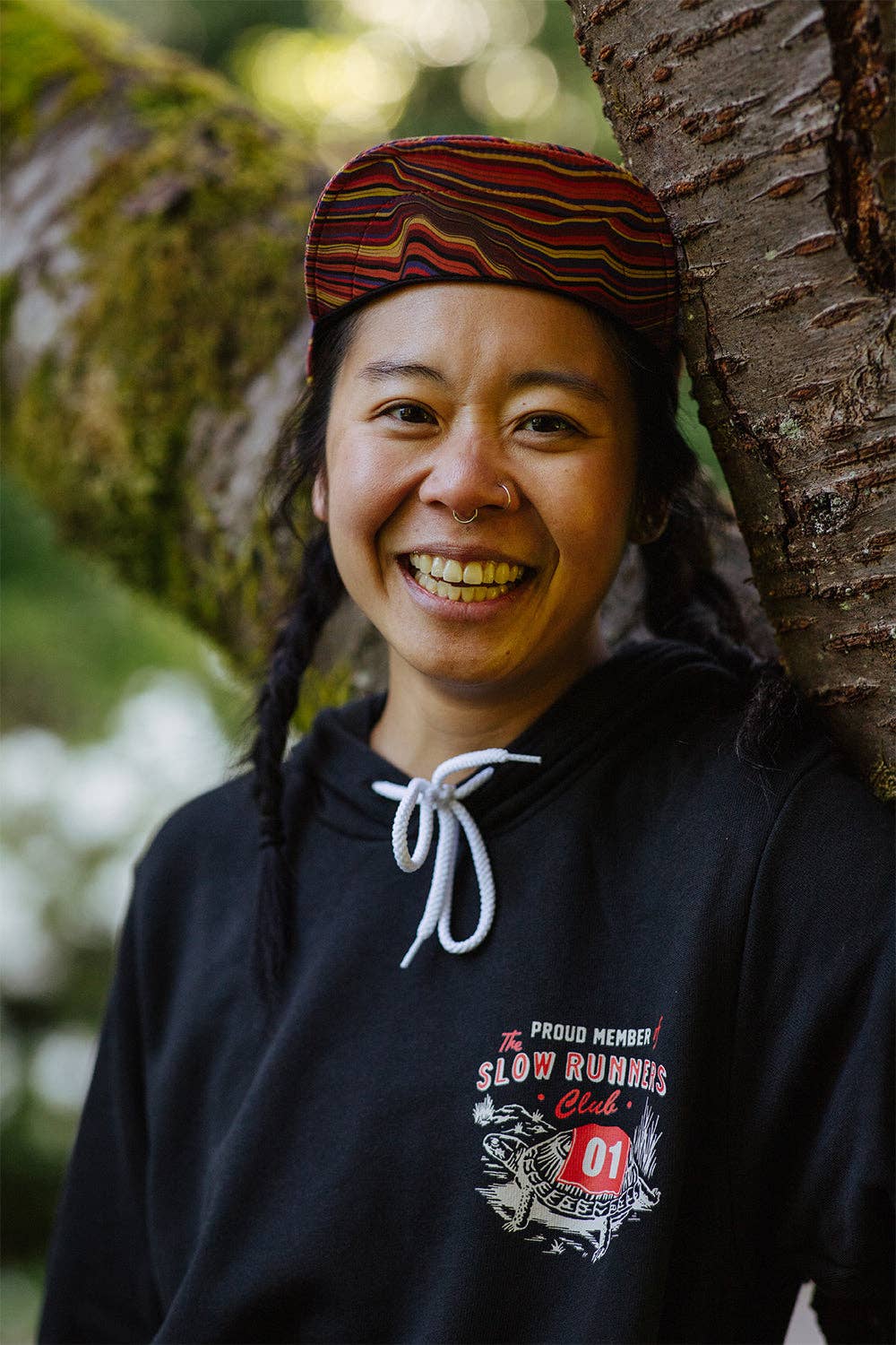 Vintage Black Slow Runners Club Hoodie Sweatshirt for wholesale on Faire13