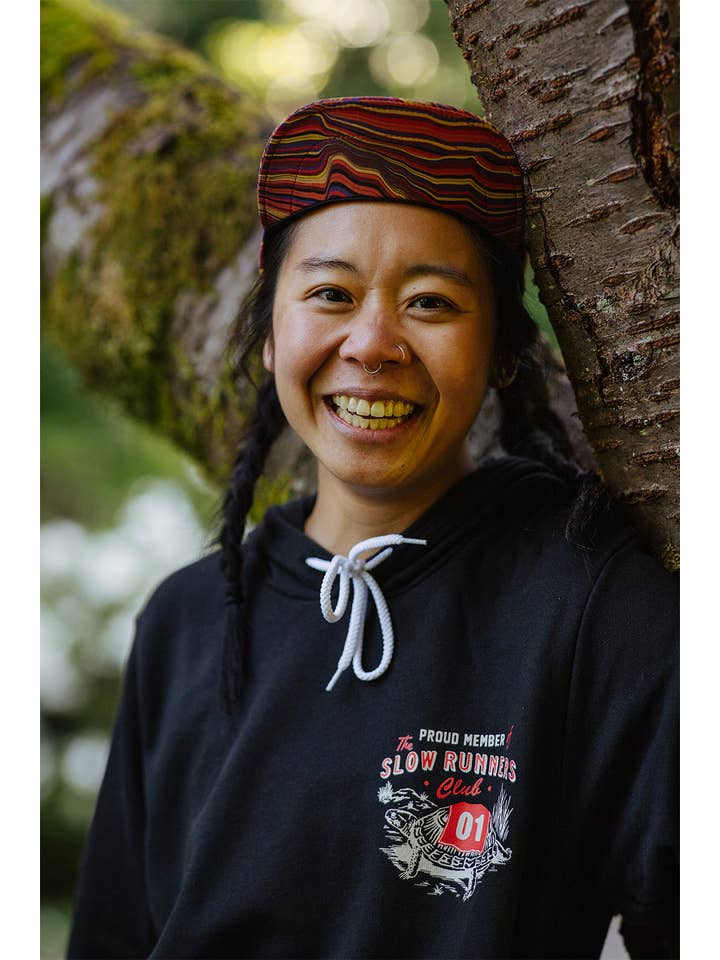 Vintage Black Slow Runners Club Hoodie Sweatshirt for wholesale on Faire13