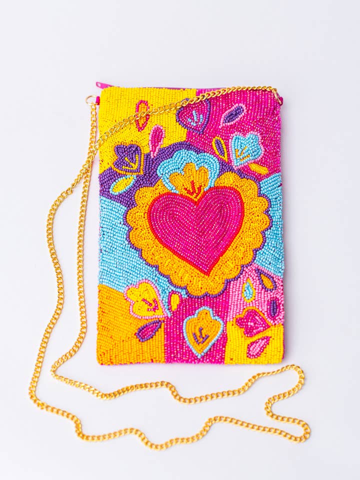 Corazoncito Mobile Pouch Crossbody Bag for wholesale by Pria Handmade Accessories