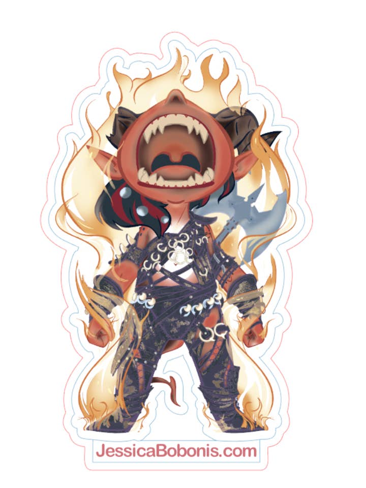 Autocollant unique Karlach pour la vente par Whimsy Lantern