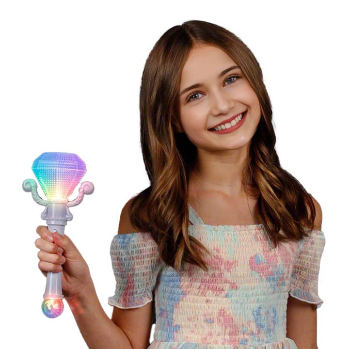 Diamond Jewel Scepter Wand with Color Changing Crystal Ball for wholesale by Blinkee.com, LLC