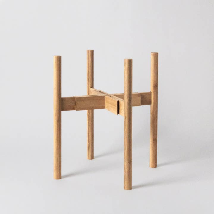 Kanso Designs - Wholesale Plant Pot Stand - Adjustable Bamboo Plant Stand