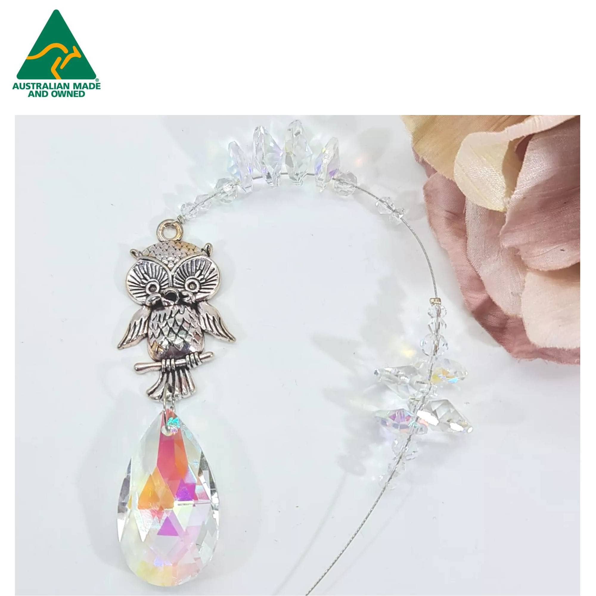 Gifts N Crystals - Vente Attrape-soleil - Capteurs de soleil en charme argenté avec tous les cristaux transparents, lot mixte6