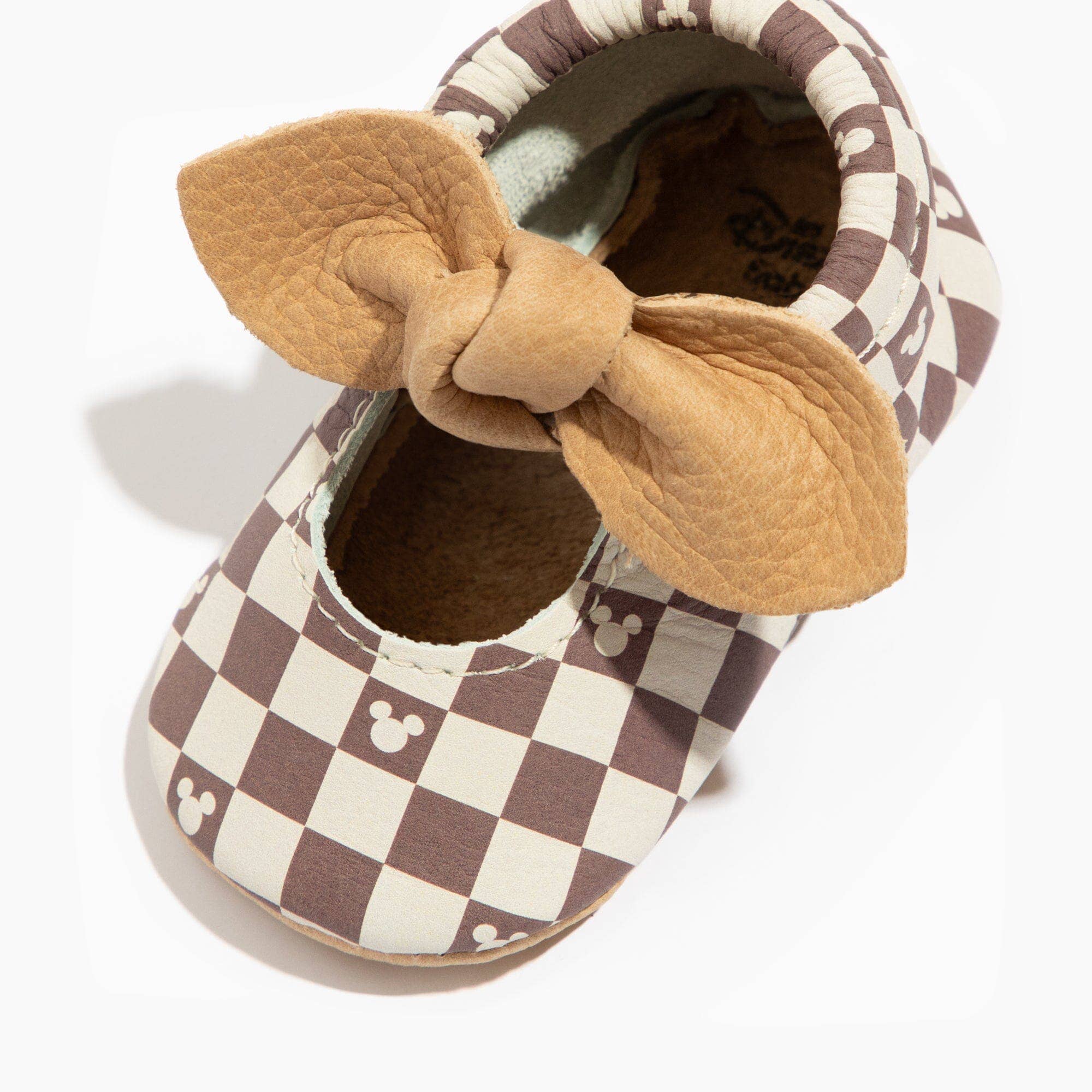 Freshly Picked - Wholesale Crib Shoes - Baby - Disney Mocha Mickey Mouse Knotted Bow Baby Shoe1