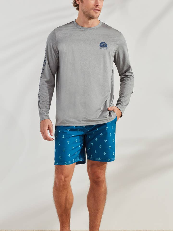 Island Sunset Long Sleeve Sun Protection Shirt for wholesale by Caribbean Joe