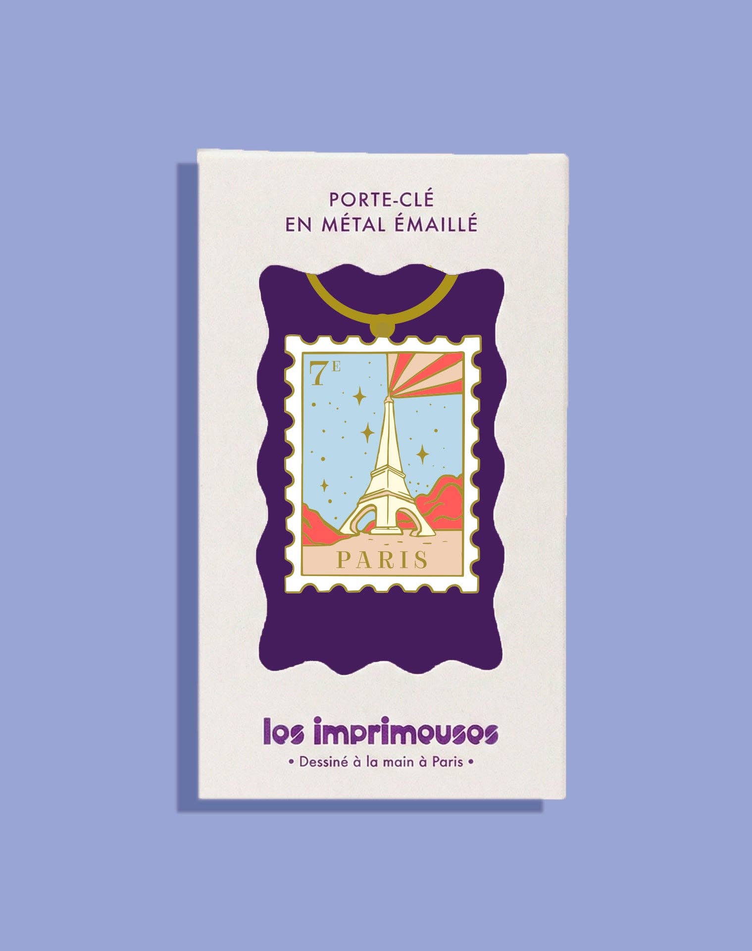 LES IMPRIMEUSES - Wholesale Keychain - Unisex - Keychain Stamp Paris 7th - Under the Sky of Paris0