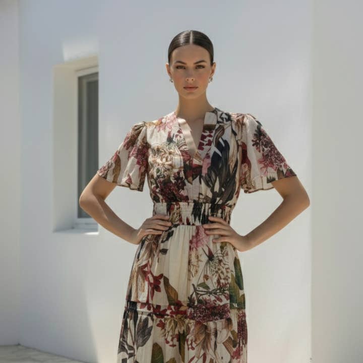 Abito Lungo Botanico | Floreale per la vendita all'ingrosso da parte di Stellino