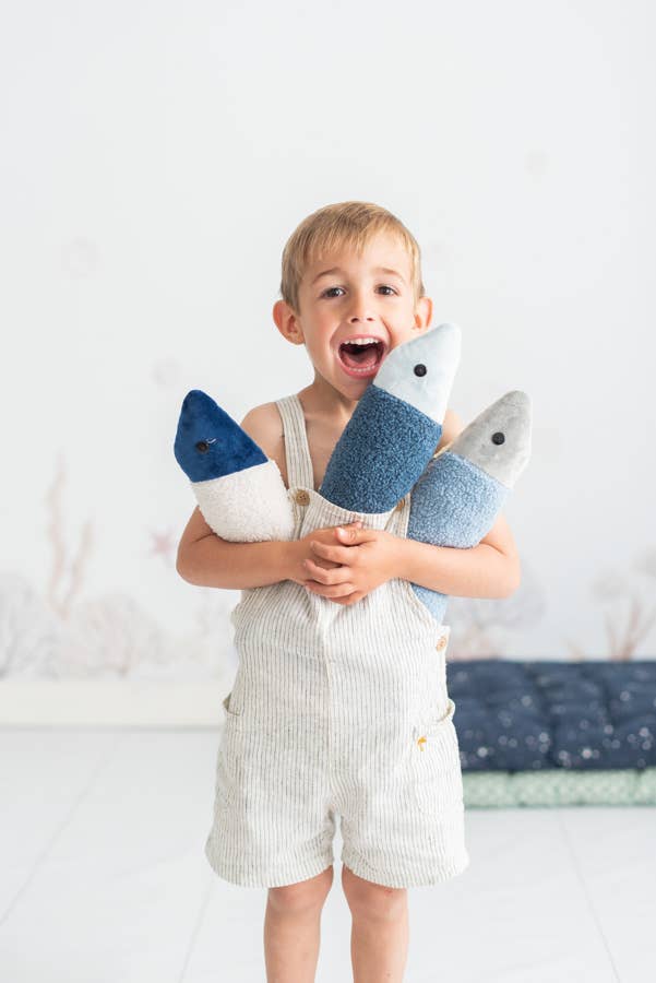 Crochetts – Großhandel Wanddeko - Kind & Baby – Crochetts dunkelblaues Fisch-Set zum Aufhängen1
