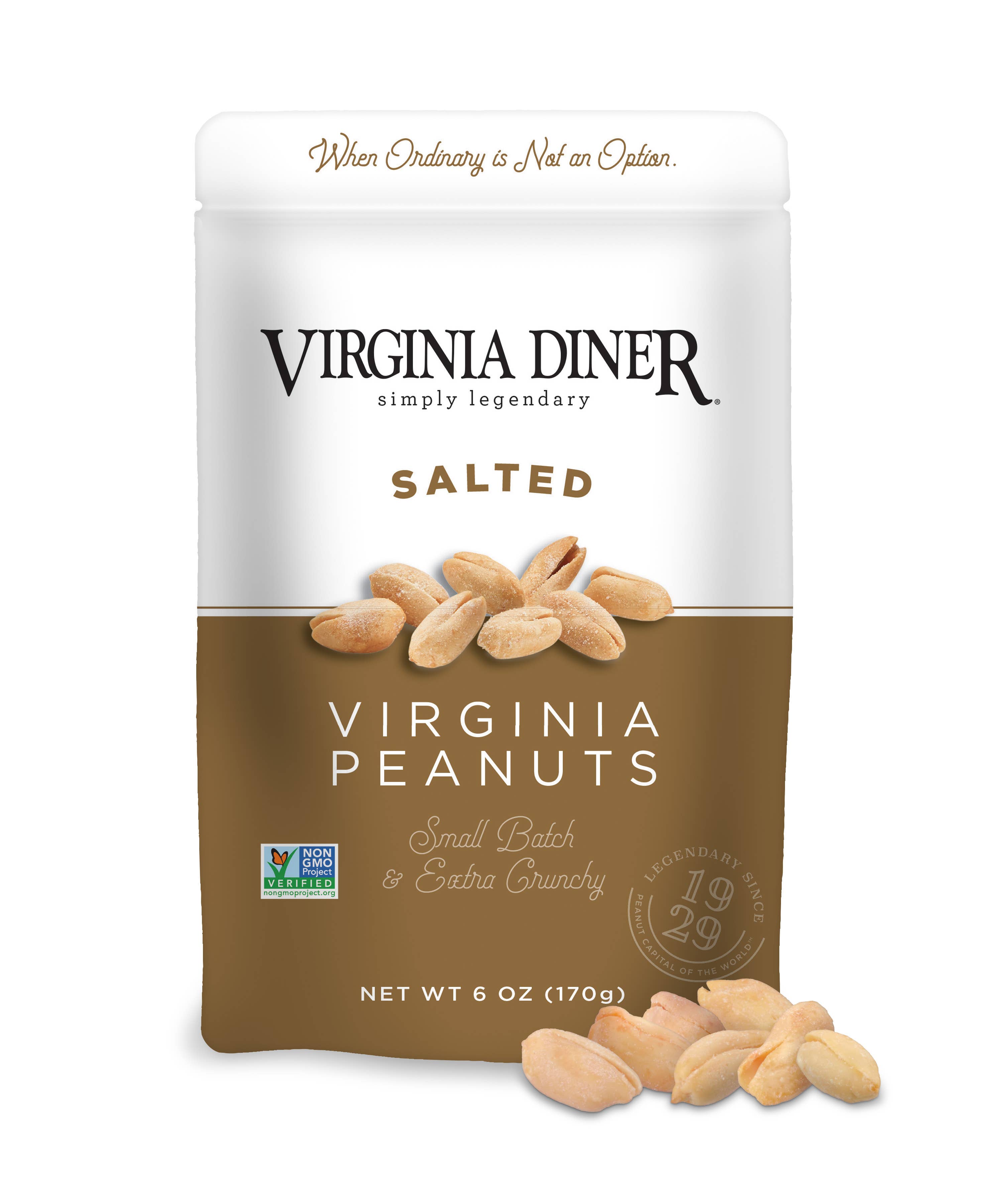 Virginia Diner, Inc. - Wholesale Nuts - Salted Virginia Peanuts- 6 Oz. Stand-Up Pouch