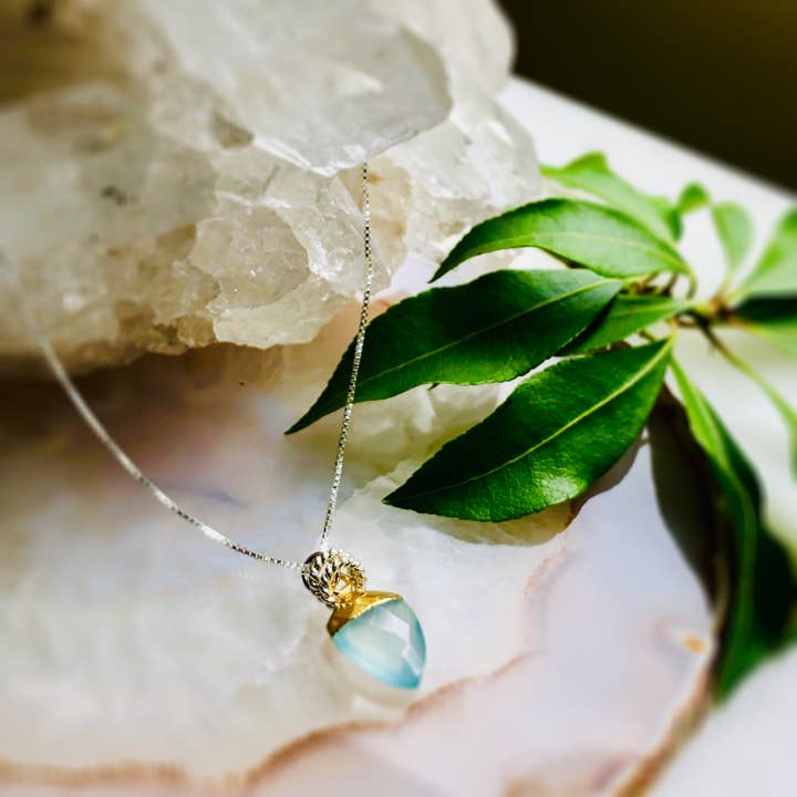 Shield Gemstone Pendant Necklace for wholesale by Howling Dog Artisan Jewellery