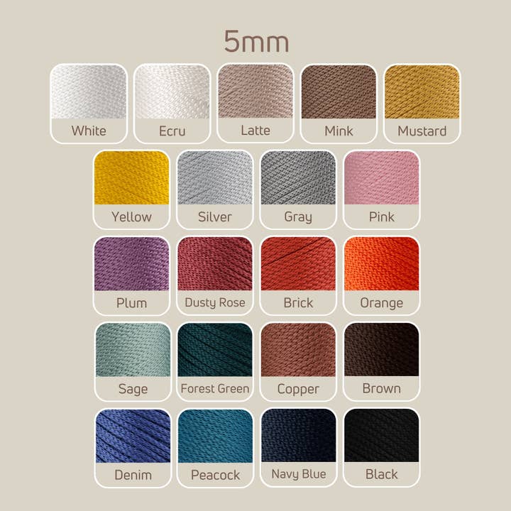 Sensy - Wholesale Yarn - Sensy Premium 5mm - 104 yards 100% Polyester Macrame Yarn