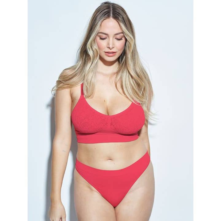 Regular Rise Thong - Seamless Comfort Pink Glow for wholesale by Mindd