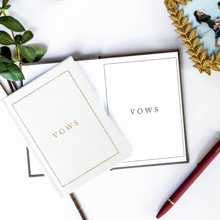 Duncan & Stone Paper Co. - Wholesale Journal/Diary - Wedding Vow Books - Wedding Keepsake Book w/Gold Foil Linen
