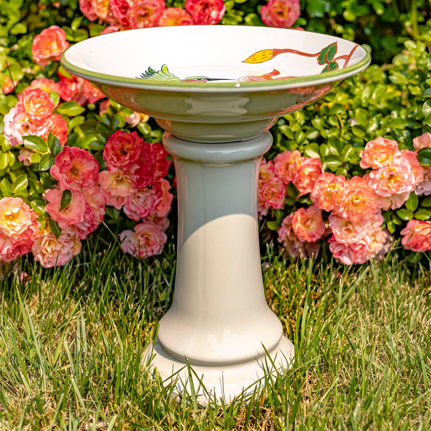 Zaer Ltd. International - Wholesale Bird Bath - 15 Inch Tall Porcelain Birdbaths- 6 Options21