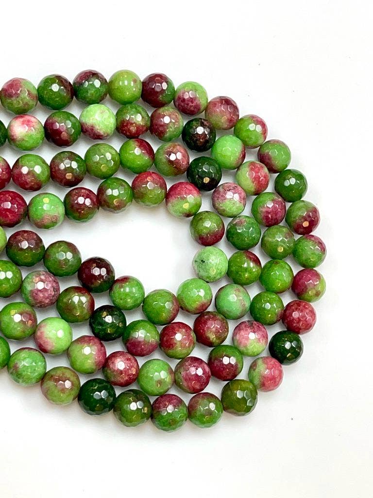 TRIVENI USA INC - Wholesale Beads - 12mm Brazilian Green Zoisite Faceted Gemstone Round  Beads1