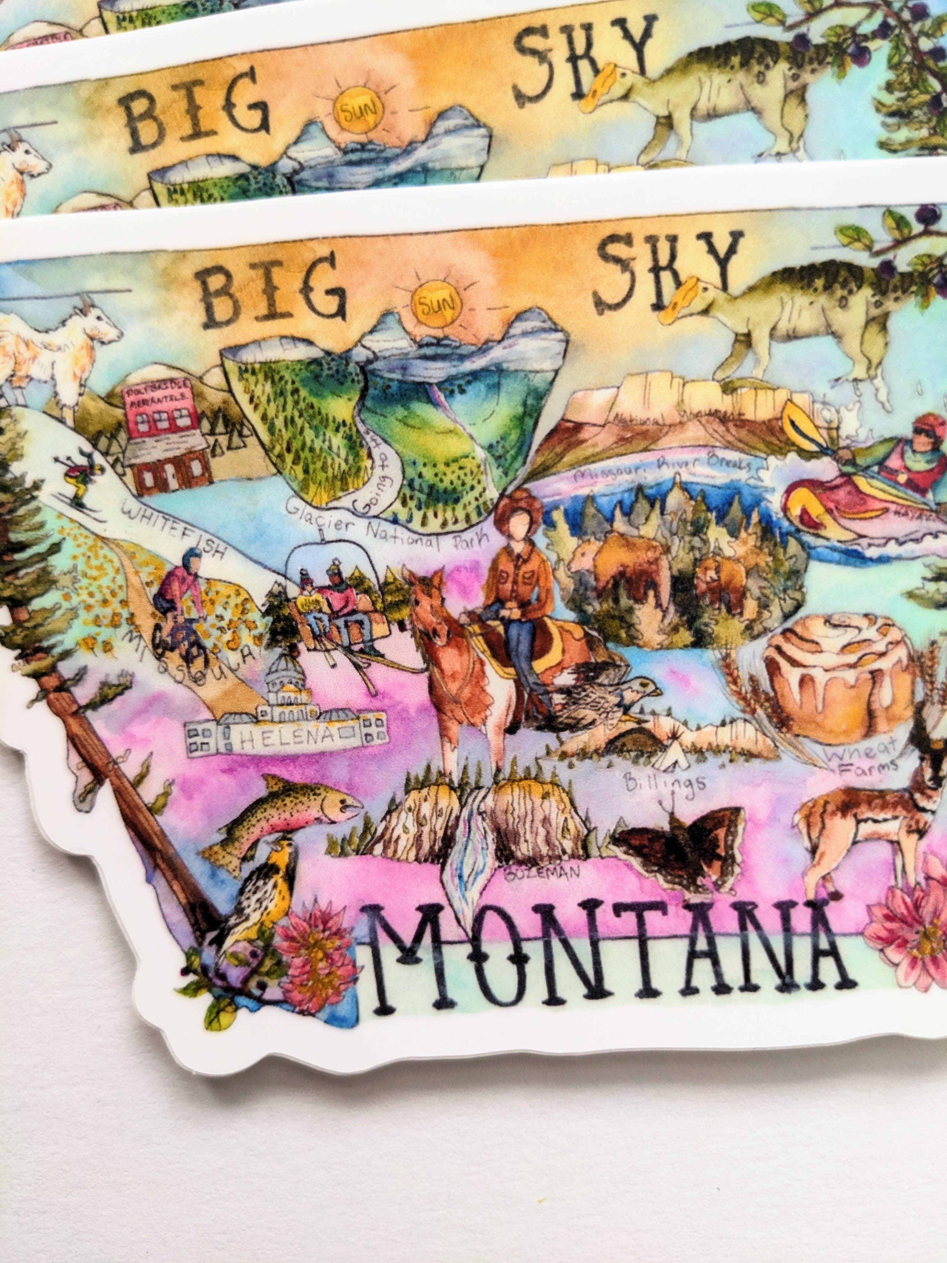 Mary Felker Art and Design - Wholesale Sticker - Montana Sticker, Montana Decal, montana souvenir3