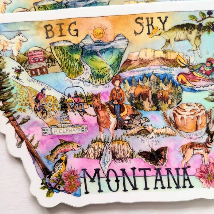 Mary Felker Art and Design - Wholesale Sticker - Montana Sticker, Montana Decal, montana souvenir3