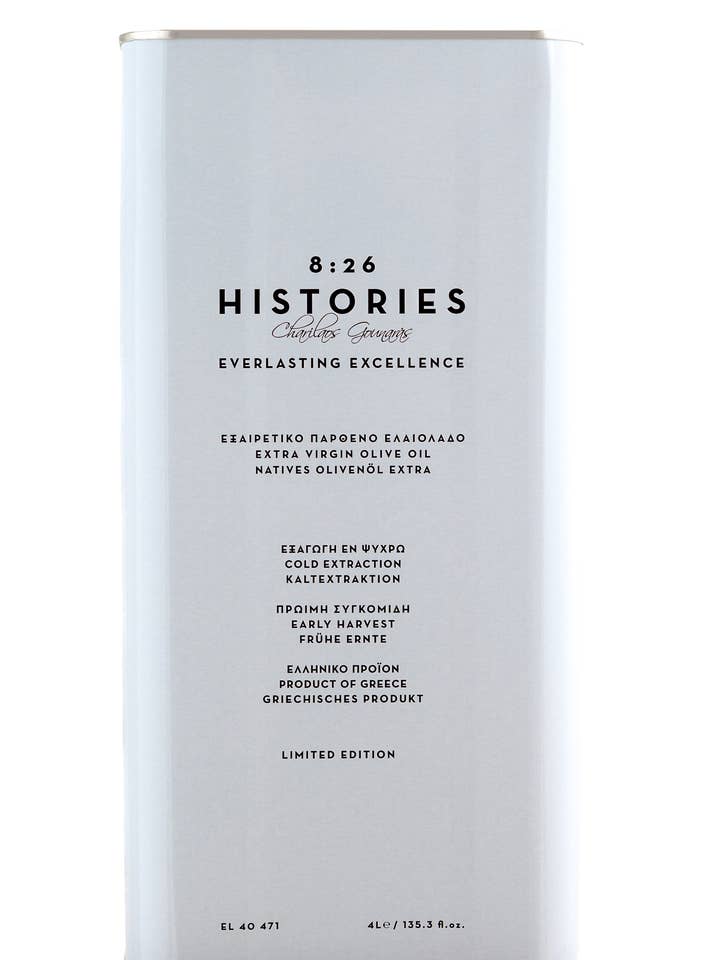 8:26 Histories extra jungfruolivolja 4L familjeutgåva för wholesale av Charilaos Gounaras 8:26 Histories