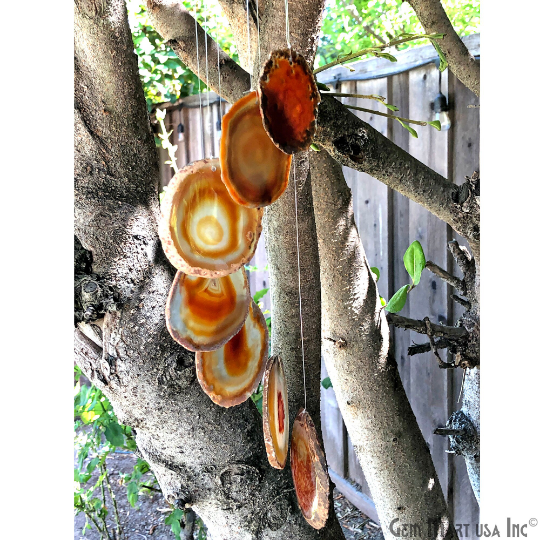 GemMartUSA - Wholesale Wind Chime - Wind Chime in Natural Red Agate for Outside,Home Décor0