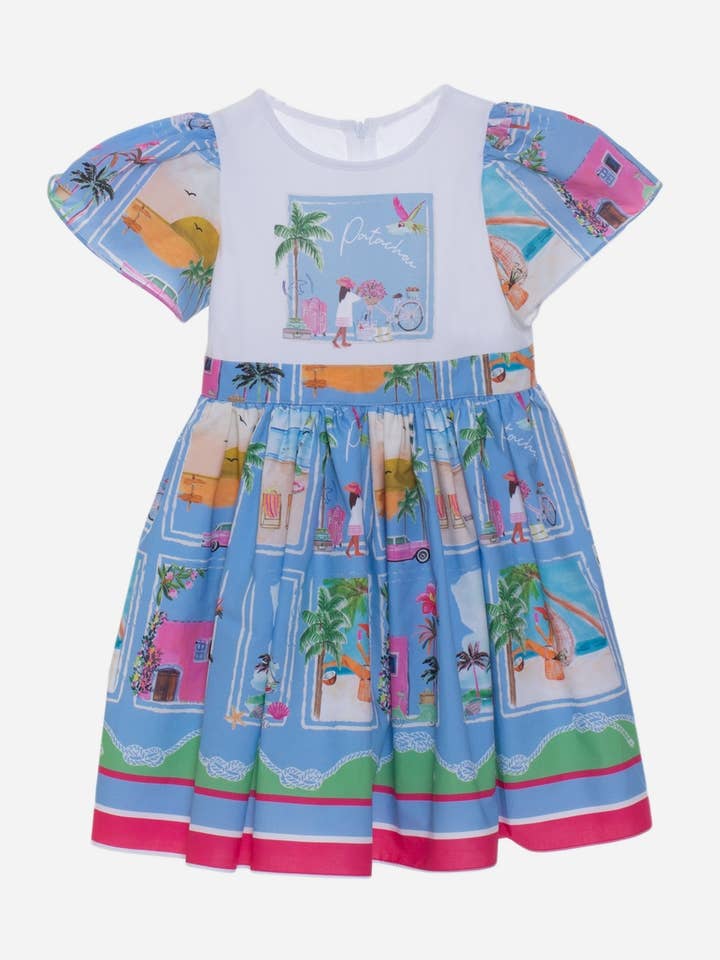 Abito a maniche corte con stampa Liberty holiday per la vendita all'ingrosso da parte di Patachou