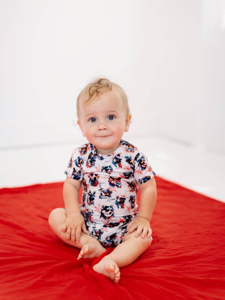 Pawty in the USA Bamboo Peek-a-boo Shorty for wholesale by Little Lights