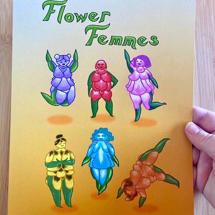 Flower Femme 8.5x11 Art Print for wholesale by Rye & Co.