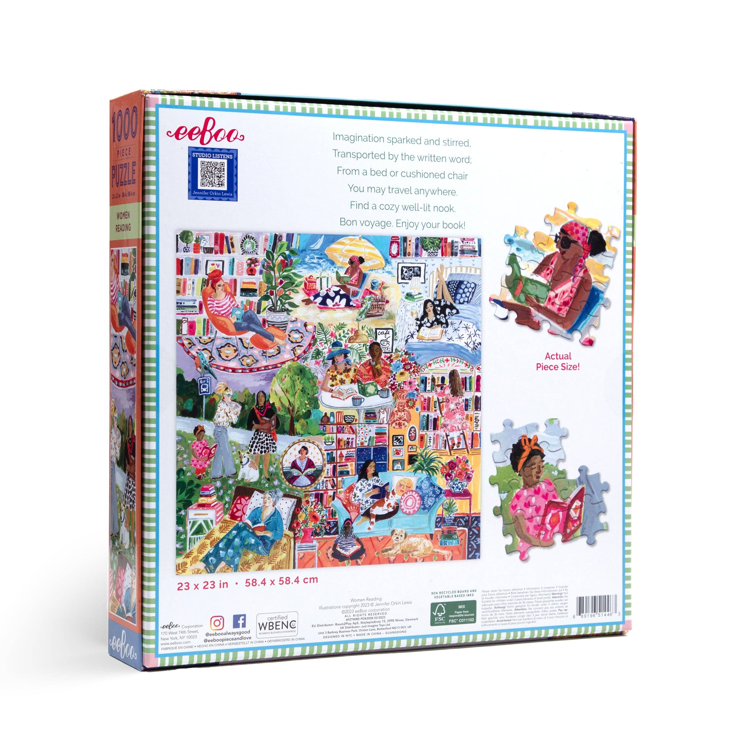 Bobangles - Wholesale Puzzle – Adult - eeBoo 1000 Pc Puzzle - Women Reading3