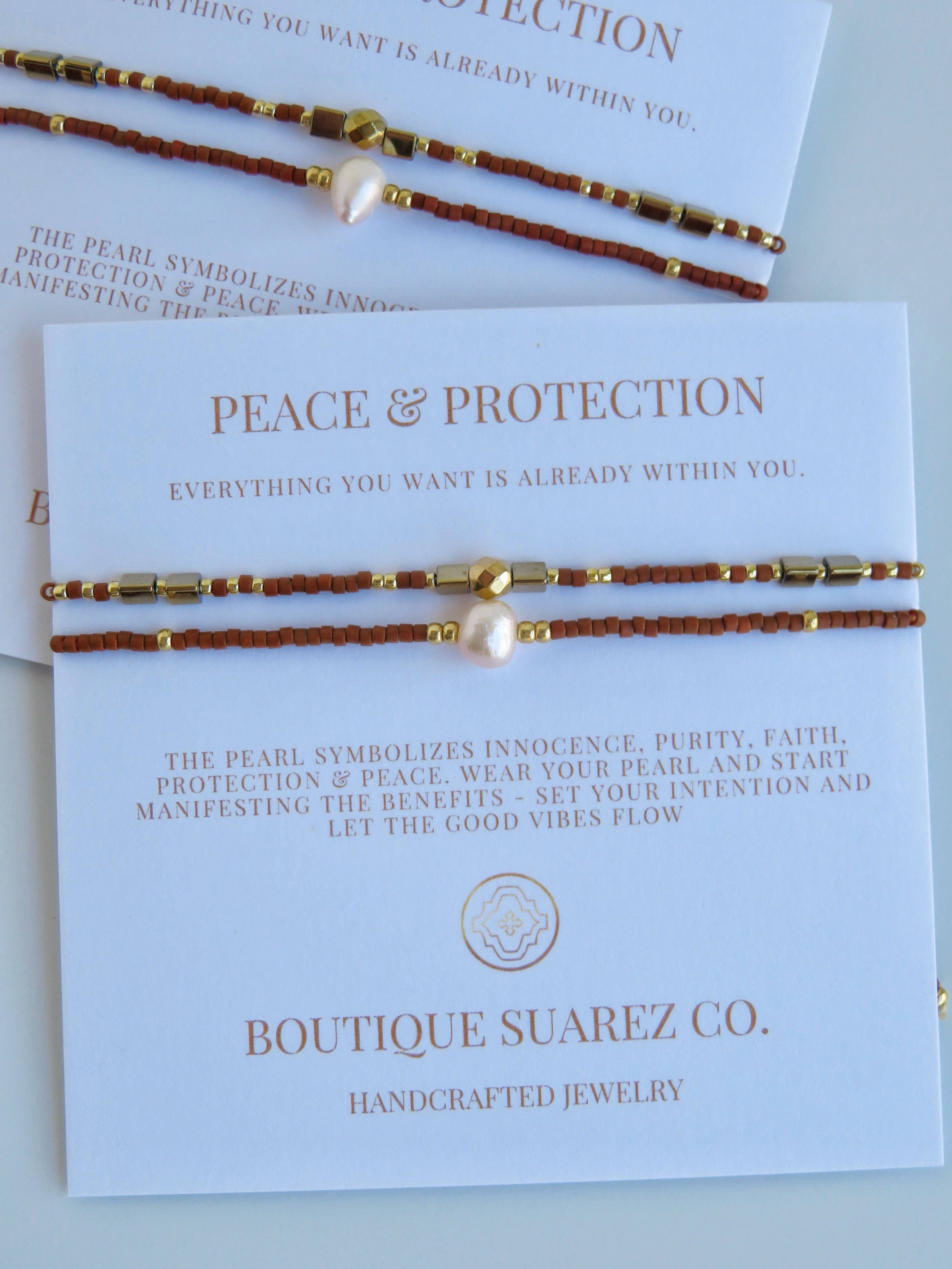 Boutique Suarez Co. - Wholesale Jewelry Set - Peace & Protection - Pearl Bracelet Stacks24