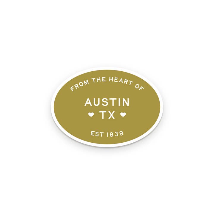 Autocollant personnalisé de la ville du cœur pour la vente par Ruff House Print Shop