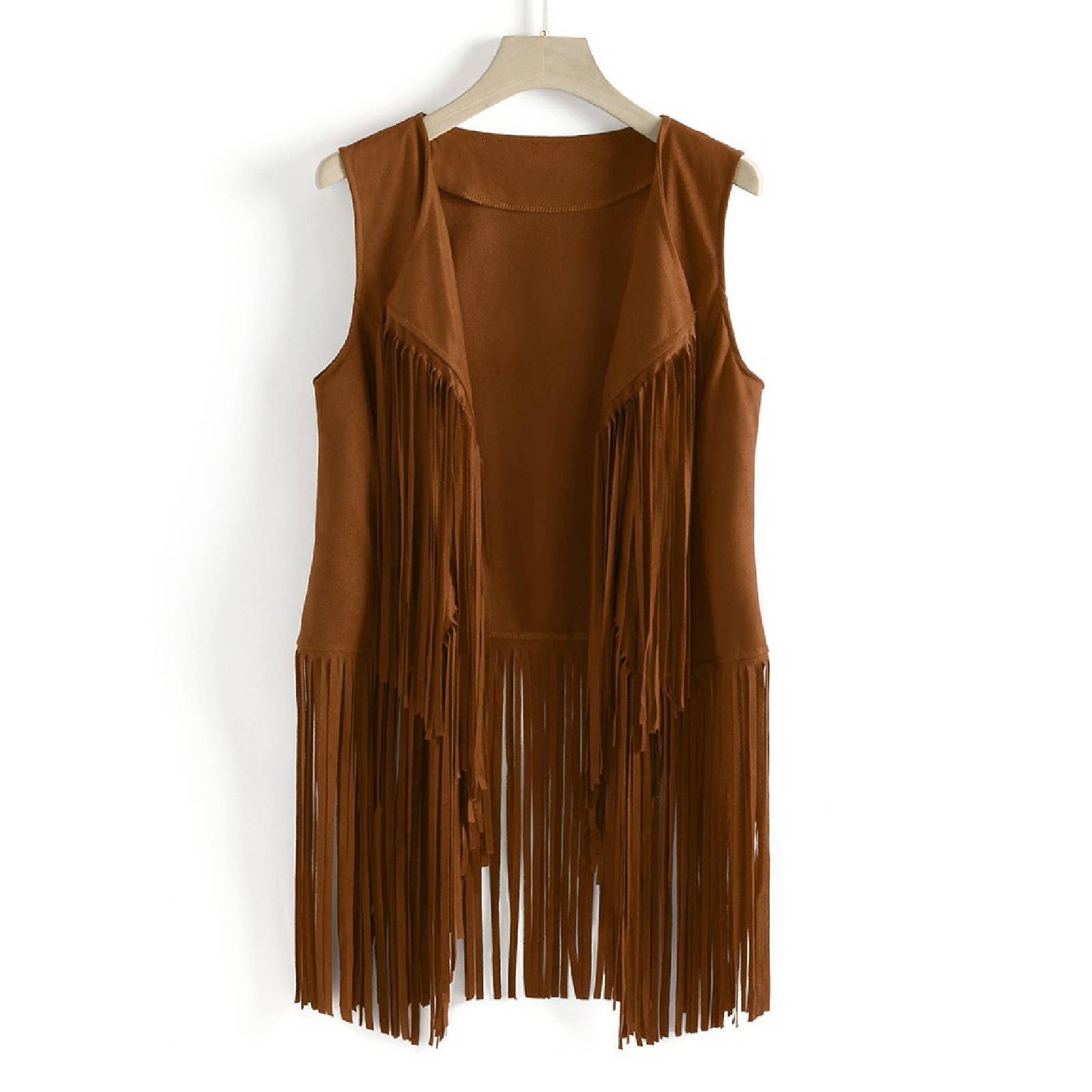 Rosa Clothing - Wholesale Outerwear Vest - Women's - Fashion Thin Tassel Slim Sleeveless Vest5