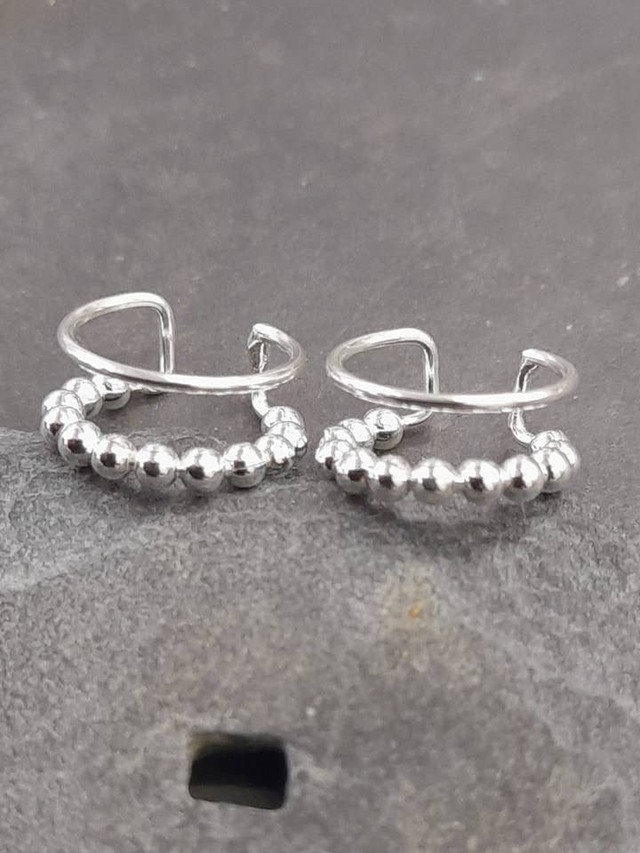 SE531 - FIXED BALL & PLAIN EARCUFF 11mm for wholesale by Bluelily925silver