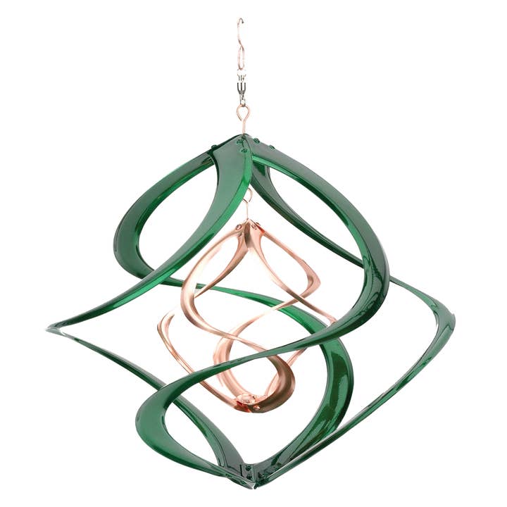 RCS Gifts - Wholesale Wind Spinner - Copper & Green Double Helix Cosmix Garden Spinner - 14"2